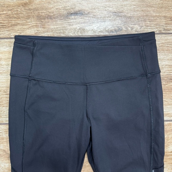 Lululemon Gear Up Crop Legging Size 8 Black Mesh Panel Pockets - Picture 8 of 16